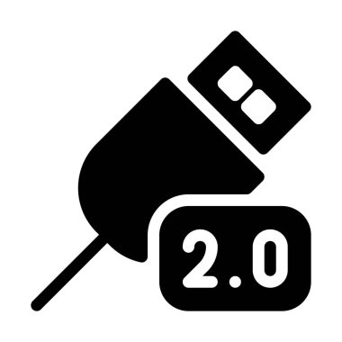 Basit vektör illüstrasyon işareti Usb ikinci nesil