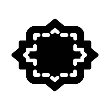 Dekoratif stil çerçevesi basit vektör çizim simgesi