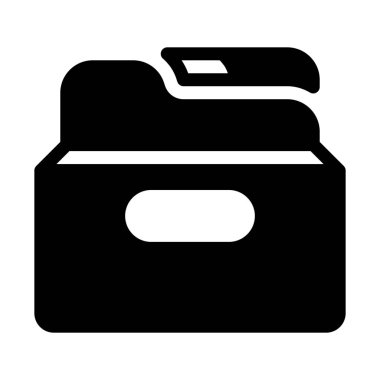 Folders in Box icon isolated on white