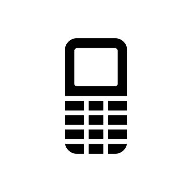 Tuş takımı cep telefonu, beyaz arka plan üzerinde basit siyah çizgi çizim