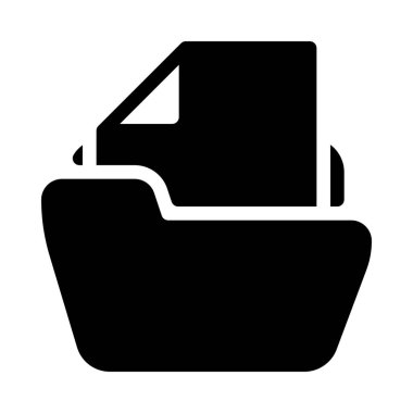 Belge simgesi, basit hat illüstrasyon ile klasör