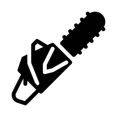 Testere kesici alet, basit siyah çizgi resimde beyaz arka plan üzerinde