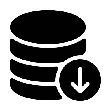 Veritabanı depolama simgesini, basit hat illüstrasyon indirmek