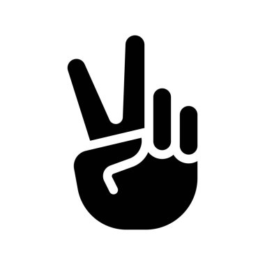 Barış ya da zafer beyaz arka plan üzerinde izole jest 