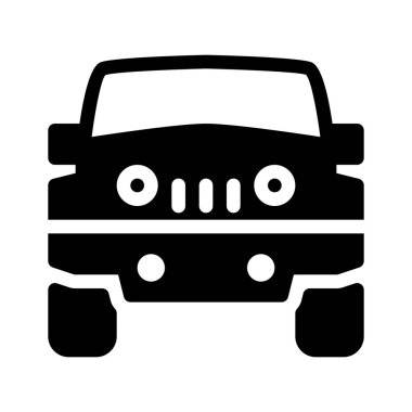 Off Road araç simgesi üzerinde beyaz izole 
