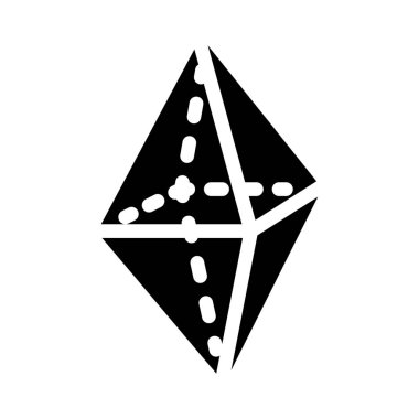 Orbitallerinin polihedron taraf, basit siyah çizgi resimde beyaz arka plan üzerinde