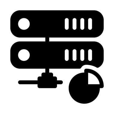 Sunucu alanı grafik simgesi, basit hat illüstrasyon