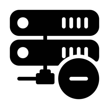 Sunucu ağ simgesini, basit hat illüstrasyon kaldır