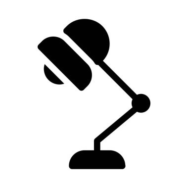 Ayarlanabilir masa lambası, basit siyah çizgi resimde beyaz arka plan üzerinde