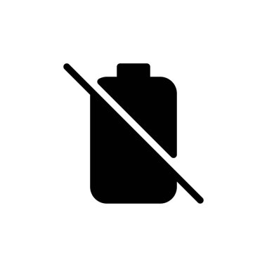 Beyaz arka plan üzerinde basit siyah çizgi resimde yok pil bildirimi