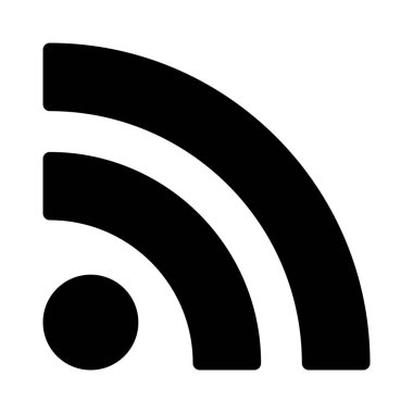 Güncelleştirmeler, basit siyah çizgi resimde beyaz arka plan üzerinde haber beslemek