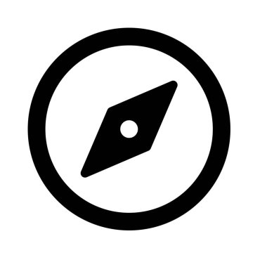 Pusula, gezinti araç basit vektör çizim simgesi