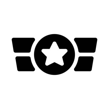 Basit vektör illüstrasyon işareti kanat Star rozeti