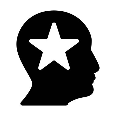 Beyaz arka plan üzerinde izole akılda yıldız 