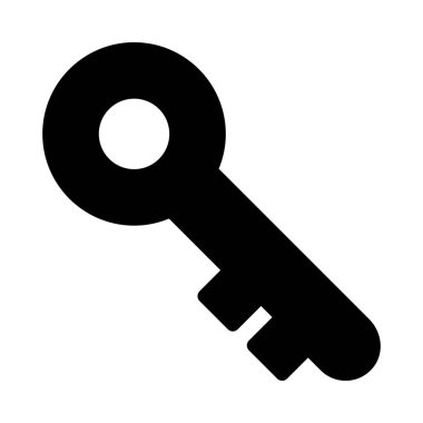 Güvenlik tuş kilidi simgesi üzerinde beyaz izole