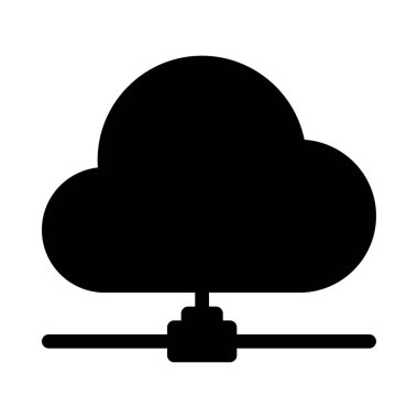 Beyaz izole bağlantı bulut ağ simgesini