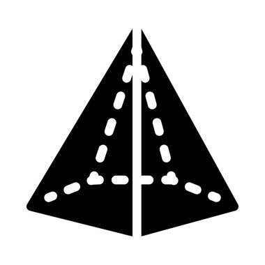 İzometrik Pentagonal koni simgesi, basit hat illüstrasyon