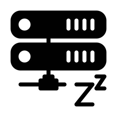 Sunucu uyku moduna basit vektör çizim