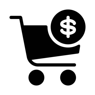 Beyaz izole Doları döviz sepeti simgesini 