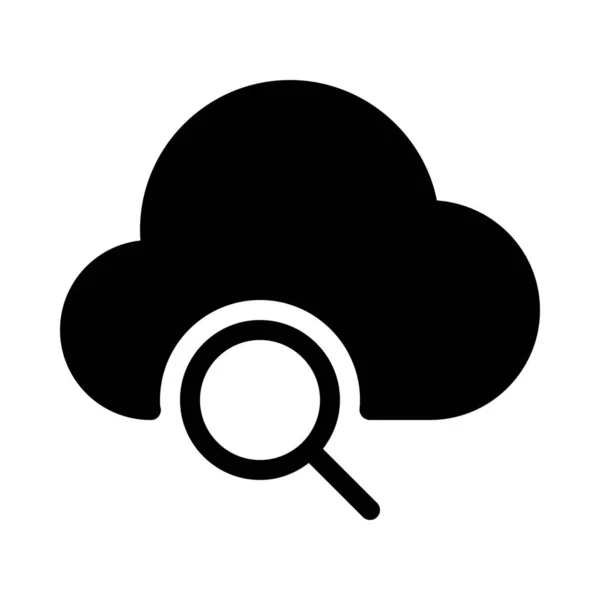 Simple Vector Illustration Search Tool Cloud Storage — Stock Vector