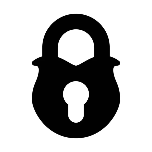 门挂锁隔离 简单的黑线例证在白色背景 — 图库矢量图片