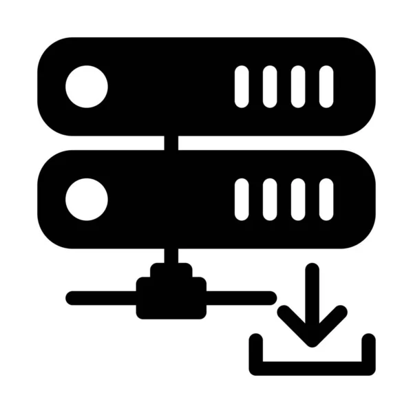 Server Herunterladen Symbol Symbol Einfache Zeilenillustration — Stockvektor