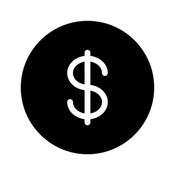 Dollar Zahlungstaste Symbol Isoliert Auf Weiß — Stockvektor