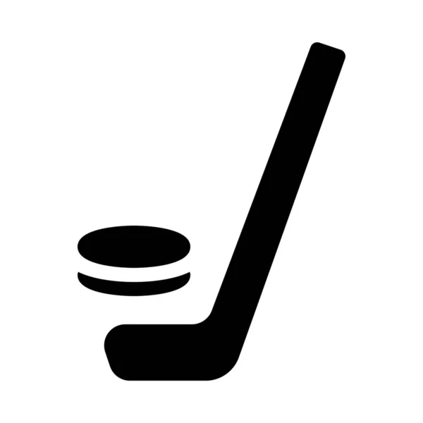 Icône Bâton Hockey Sur Glace Isolé Sur Blanc — Image vectorielle