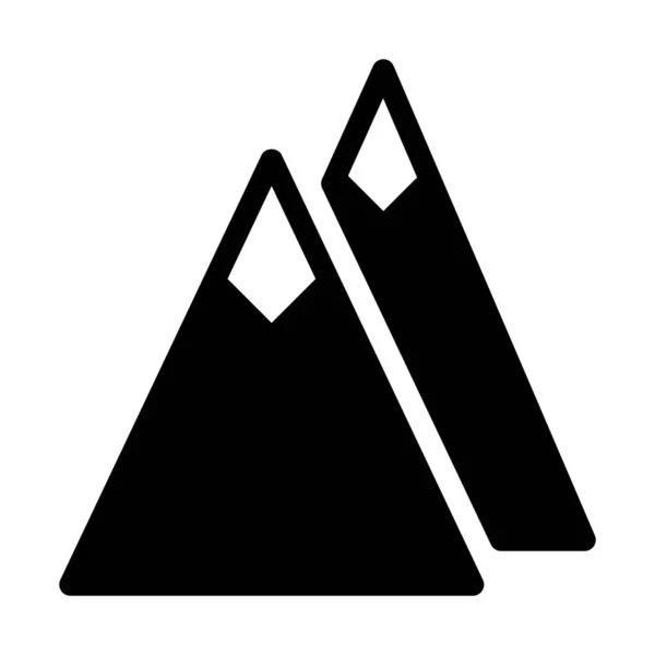 High Altitude Bergen Eenvoudige Zwarte Lijn Illustratie Witte Achtergrond — Stockvector