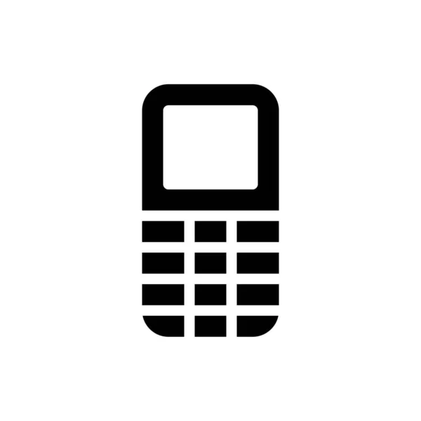 キーパッド携帯電話 白背景のシンプルな黒い線図 — ストックベクタ