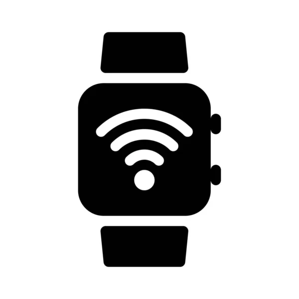 Ilustração Vetorial Simples Smartwatch Wifi Network — Vetor de Stock