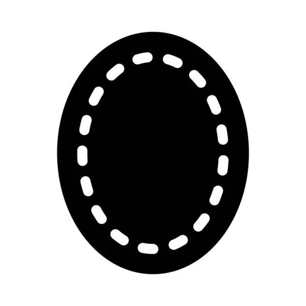 Simple Vector Illustration Icon Dashed Oval Frame — Stockvector