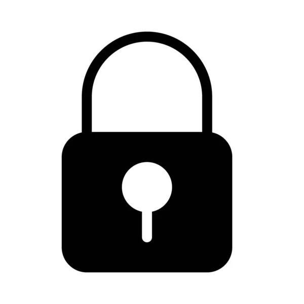 锁定或受限制 简单的黑线插图在白色背景 — 图库矢量图片