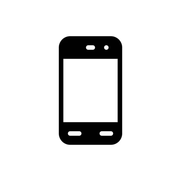 Mobil Eller Smartphone Enkelt Svart Linje Illustration Vit Bakgrund — Stock vektor