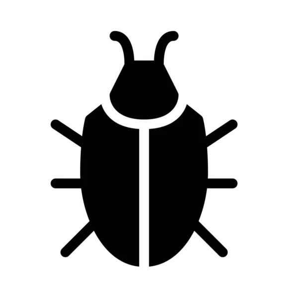 Bug Simple Black Line Illustration White Background — Stock Vector
