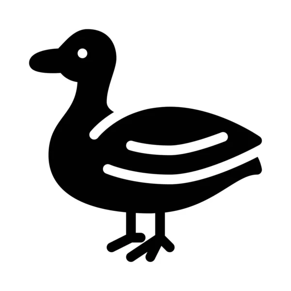 Ilustración Vectorial Simple Del Pato Agua Vela — Vector de stock