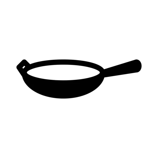 Ilustración Vectorial Simple Wok Con Mango — Vector de stock