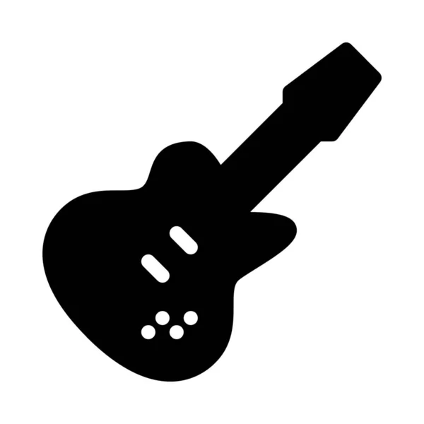 Electric Guitar Music Icon Isolated White — Stock Vector