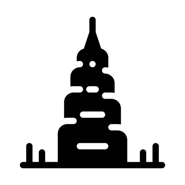 Burj Khalifa Dubai Simple Black Line Illustration White Background — ストックベクタ