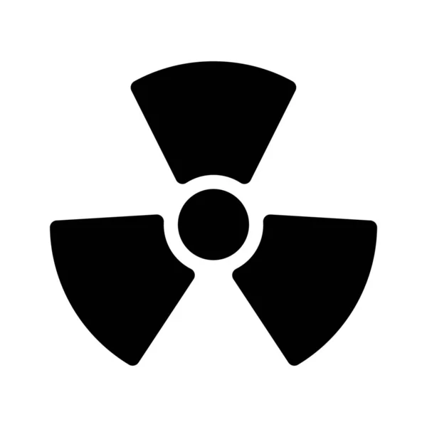 Danger Nuclear Symbol Simple Black Line Illustration White Background — Stock Vector