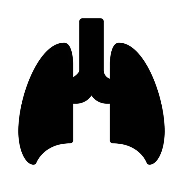白い背景の上の肺 呼吸器科 シンプルな黒い線図 — ストックベクタ