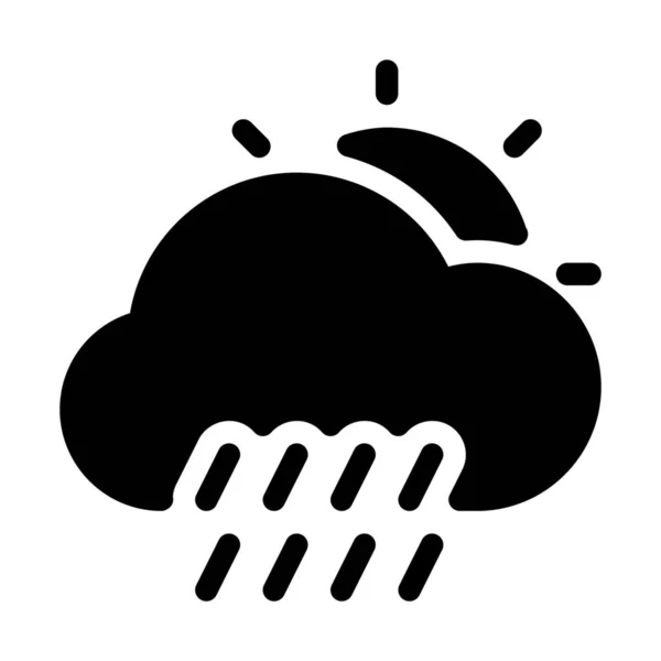 Beyaz Arka Plan Üzerinde Izole Gündüz Yağmurlu Hava — Stok Vektör