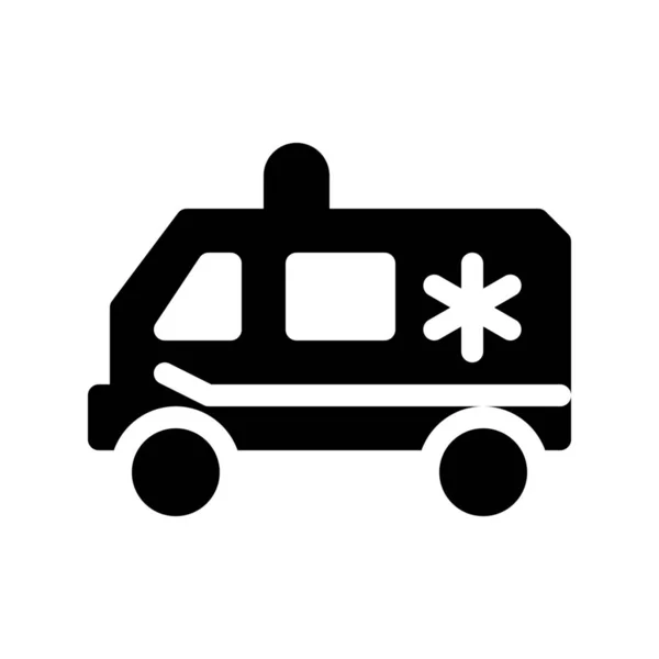 Icono Ambulancia Paramédico Aislado Blanco — Archivo Imágenes Vectoriales