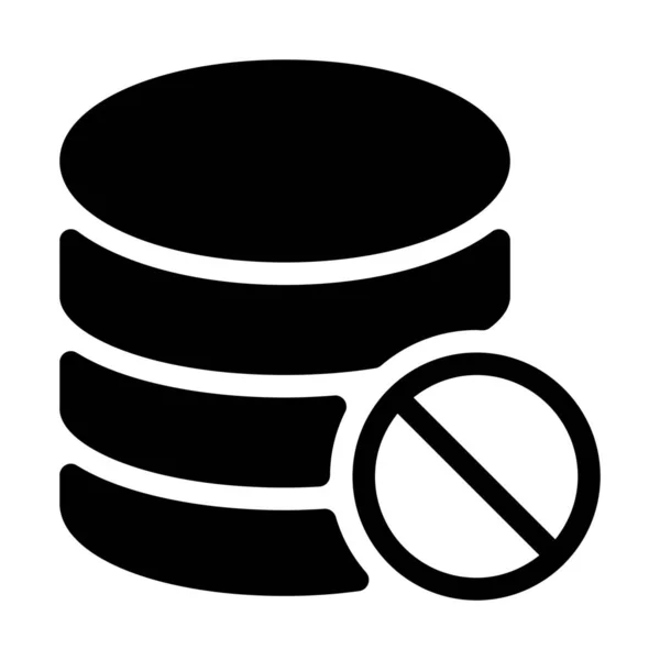 Icono Ilustración Vector Simple Error Base Datos Red — Vector de stock