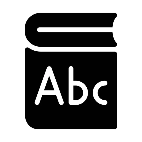 Alphabets Pour Enfants Icône Livre Isolé Sur Blanc — Image vectorielle