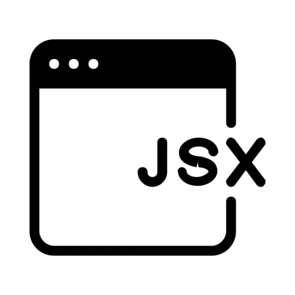 Jsx Skript Und Programmiersymbol Isoliert Auf Weiß — Stockvektor