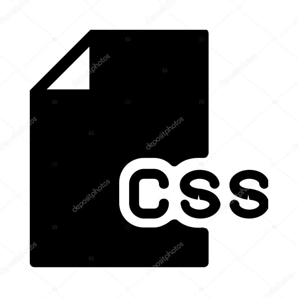 icono de ilustración de vector simple de tipo de archivo CSS 2023