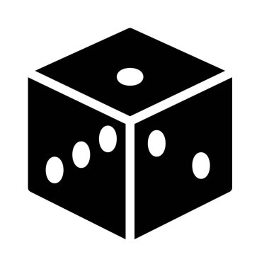 Basit vektör çizim simgesini zar, kapalı oyun