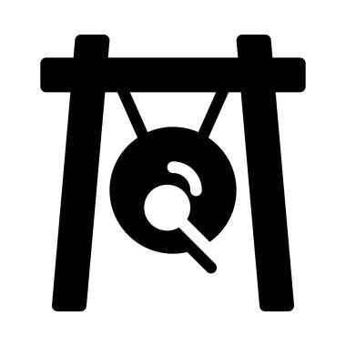 Beyaz arka plan üzerinde izole çerçevede asılı Gong