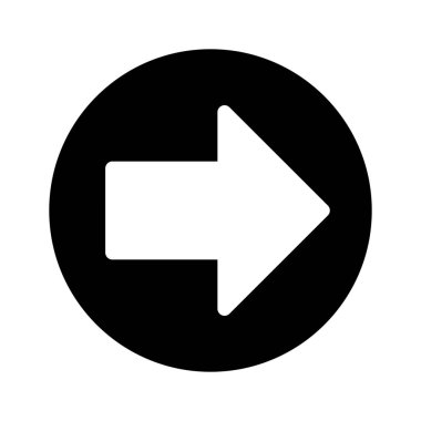 Beyaz arka plan üzerinde ileri ok düğmesini